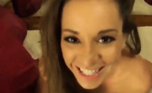 Cute brunette blowjob and first time anal sex