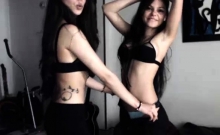 Nice body brunette free striptease webcam