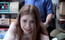 Redhead Slender Teen Thief Busted And Fucked By Officer