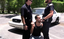 Suspect Is Taken And Banged By Gay Cops Against The Car Hood