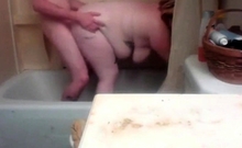 BBW teen fucks her boyfriend in the bathtub
