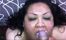 Chubby amateur Milf toyed and blowjob with facial cumshot