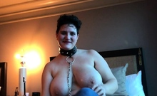 Nasty brunette pornstar with big boobs