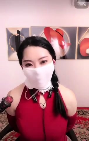 Free Mobile Porn Chinese Sexy Girl Use Ballgag Under Tight Mask  