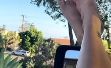 Foot fetish rimming for blonde outdoors