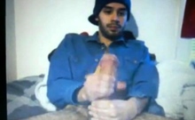 young huge dick latin shoots a hot cum load