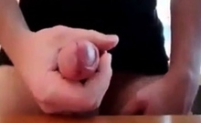 Guy wanks his enormous gigantic cock